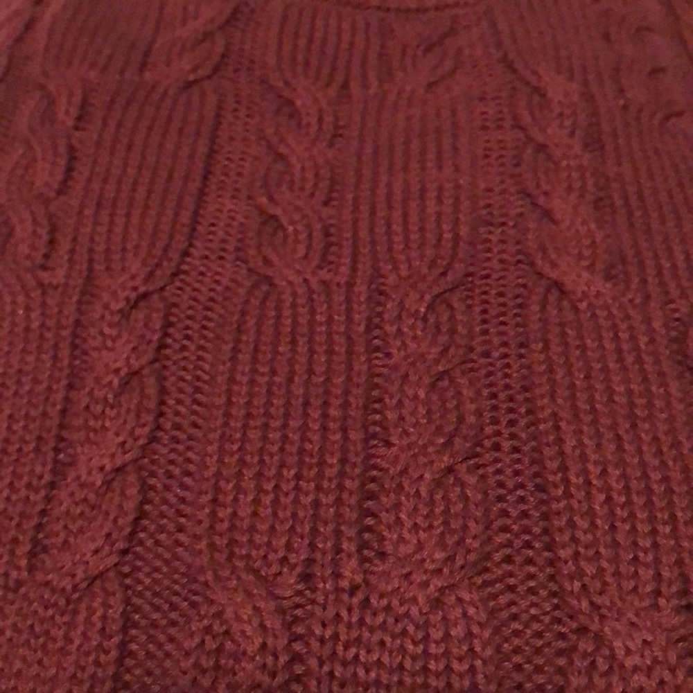 Chaps by Ralph Lauren cable knit burgundy sweater - Picture 5 of 5